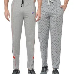 Vimal Jonney Grey Regular Fit Trackpants - Pack of 2-image-47
