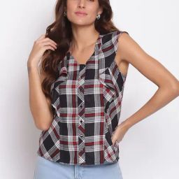 Latin Quarters Multicolor Checks Top-picture-0