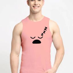 Friskers Coral Cotton Slim Fit Printed Vest-image-12