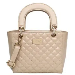 KLEIO Beige Quilted Medium Handbag-43