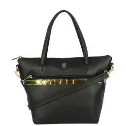 Baggit Black Solid Medium Tote Handbag-image-12