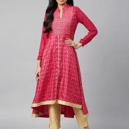 Aurelia Pink Embellished A Line Kurta-image-12