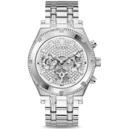 GUESS CONTINENTAL Men Round Silver Tone Dial Analog Watch - GW0261G1-7