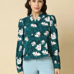 Allen Solly Teal & White Printed Top-image-41