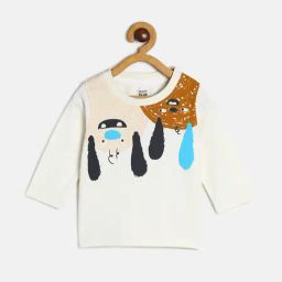 MINIKLUB Kids White Printed Full Sleeves T-Shirt-image-78