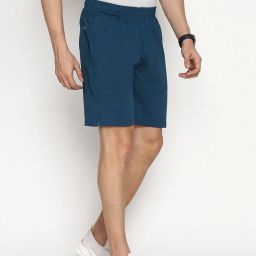Van Heusen Performance Regular Fit Swift Dry Odour Shield Jacquard Mesh Shorts - Teal Melange image 3