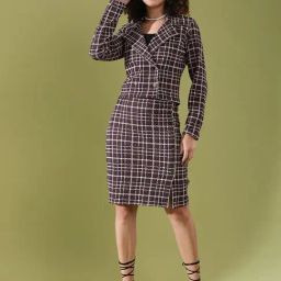 SELVIA Brown & White Checks Co-Ord Set-image-14