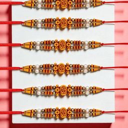 ADIVA Set Of 6 Rakhi With Roli Chawal & Greetings Card-image-47