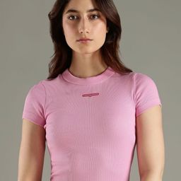 Tommy Hilfiger Women Solid Round Neck Slim Fit T-shirt-picture-2