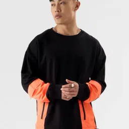 The Souled Store Originals Black Loose Fit Oversized Sweatshirt-image-4