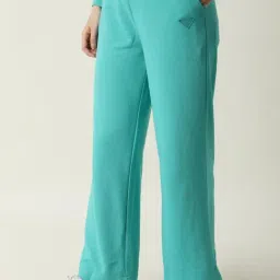 RAREISM Turquoise Polyester Solid Trackpants-picture-27