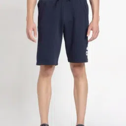 Adidas Blue Cotton Regular Fit Logo Printed Sports Shorts-picture-19