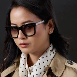 Shisen Fox Grey UV Protection Square Unisex Sunglasses image 4