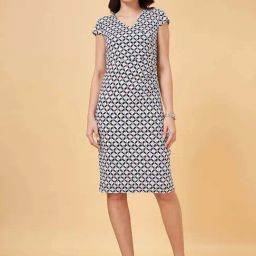 Annabelle by Pantaloons Blue Printed Bodycon Dress-image-14