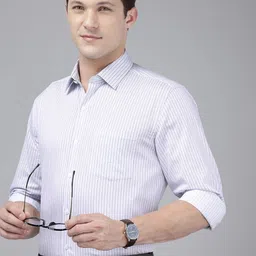 Arrow Manhattan Slim Fit Striped Pure Cotton Formal Shirt-picture-19