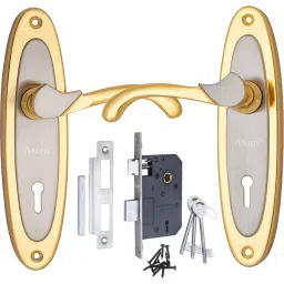 Atom Iron Gold Door Handle Lock Set, WIH412SGLegend-2-image-16