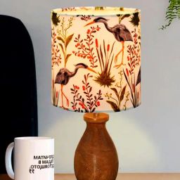 Homesake Multicolor Wood Dovel Pot Modern Table Lamp Crane in Grassland-11