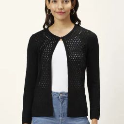 Honey by Pantaloons Black Self Pattern Shrugs-image-11