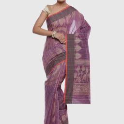 Banarasi Silk Works Purple Silk Woven Saree With Unstitched Blouse-picture-40