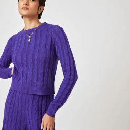 The Label Life Violet Cable Knit Sweater-image-15