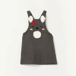Juniors by Lifestyle Charcoal Striped Regular Fit Dungaree-image-29