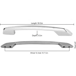 Atom 177.8 mm (7 inch) Zinc Silver Glossy Finish Cabinet/Drawer Handle, CH-545-CPPT-07-106 (Pack of 2) image 3