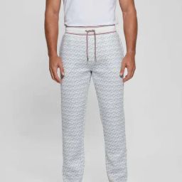 Guess White Polyester Straight Fit Printed Trackpant-image-20