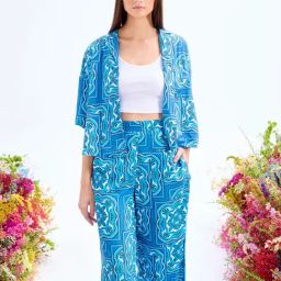Cover Story Blue Printed Shirt-image-86