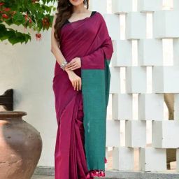 Beatitude Magenta Handloom Saree-picture-41