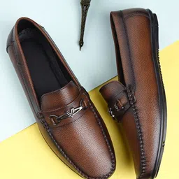 Thivim Men Leather Formal Loafers-image-73