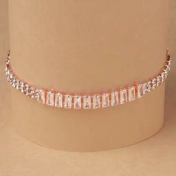 Karatcart Rose Gold-Plated Adjustable Link Chain Cubic Zirconia Bracelet for Women-image-54