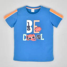 YOUMAA Boys Royal Blue Cotton Graphic T-Shirt-image-21