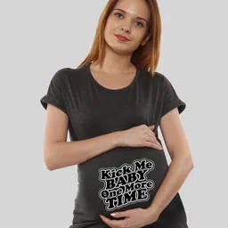 SillyBoom Women Charcoal Printed T-shirt-image-79