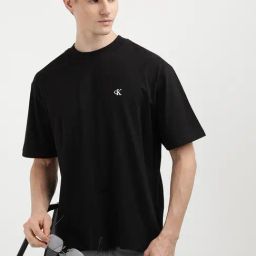 Calvin Klein Ck Black Cotton Relaxed Fit Solid T-Shirt-picture-34