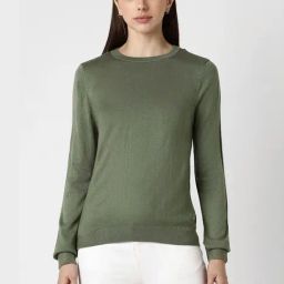 Van Heusen Green Plain Sweater-picture-31