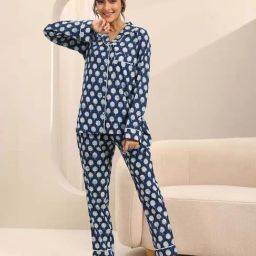 Libas Blue Printed Pyjamas Set-image-14