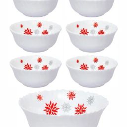 Cello Printed White Opalware 7 Pieces Serving Bowls-23