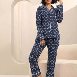 Libas Blue Printed Pyjamas Set-image-36