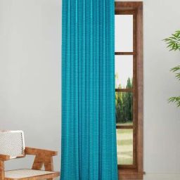 Fabindia Standalone Teal Cotton Curtains-image-52
