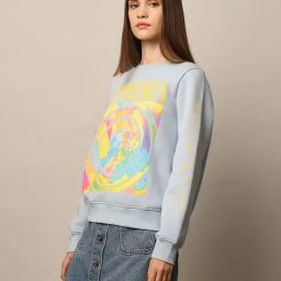 Only Light Blue Graphic Print Sweatshirt-19