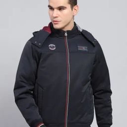 Monte Carlo Navy Blue Regular Fit Hooded Jacket-image-33