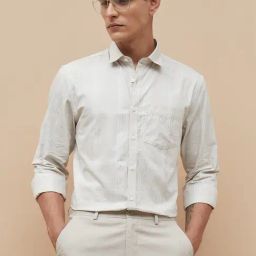 Code By Lifestyle Beige Cotton Regular Fit Checks Shirt-picture-40