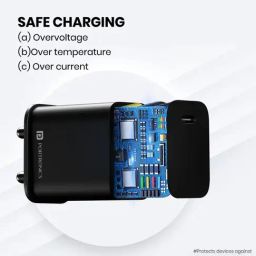 Portronics Adapto 20C Type C 20W Fast Charging Adapter with Smart Protection Chip (Black) image 4