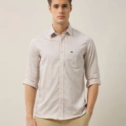 Arrow Sport Beige Cotton Slim Fit Printed Shirt-picture-10
