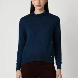 Van Heusen Navy Plain Sweater-33