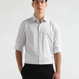 Arrow Light Grey Cotton Regular Fit Printed Shirt-picture-25
