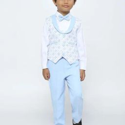 Kids Island Boys Blue Sequence Full Sleeves Suit Set-image-39