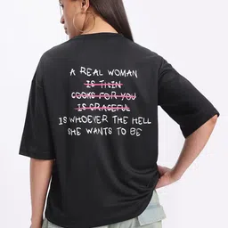 glitchez Bold Type Printed Relaxed T-shirt-image-28