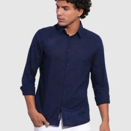 Being Human Navy Blue Cotton Regular Fit Printed Shirt-image-56
