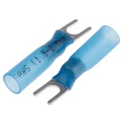 RS PRO Insulated Crimp Spade Connector 1.5 to 2.5 mm² 16 to 14 AWG M3.7 HDPE Blue, 1251972-image-72